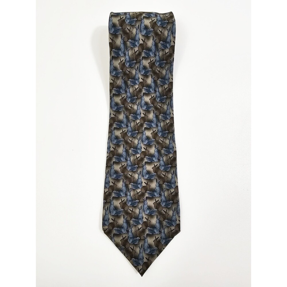 The Nature Conservancy Preservation Collection Brown Blue Cape Hares Silk Tie